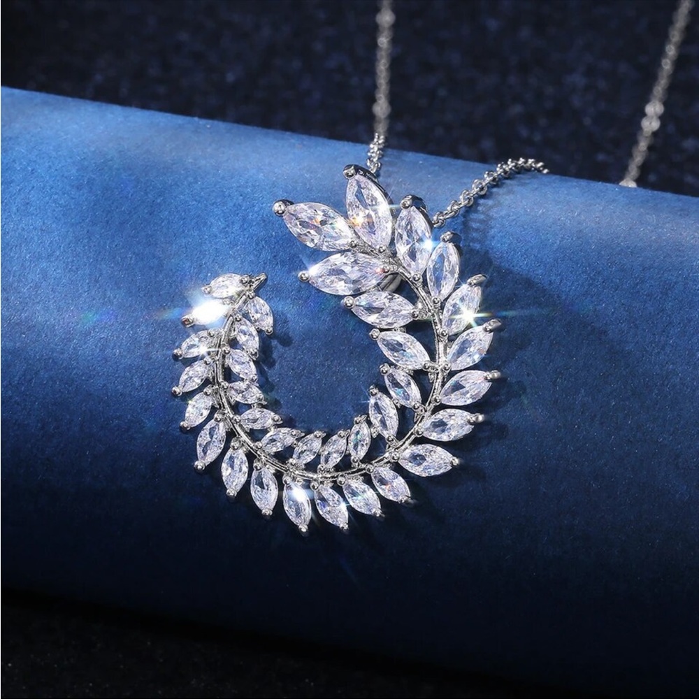 New 925 Silver Beautiful Diamond Necklace - Picture 2 of 15